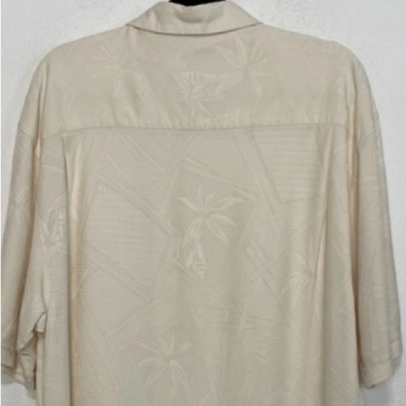 Jamaica Jaxx Cream Hawaiian Silk Tropical Short Sleeve Button Down Shirt Size XL - Picture 5 of 9